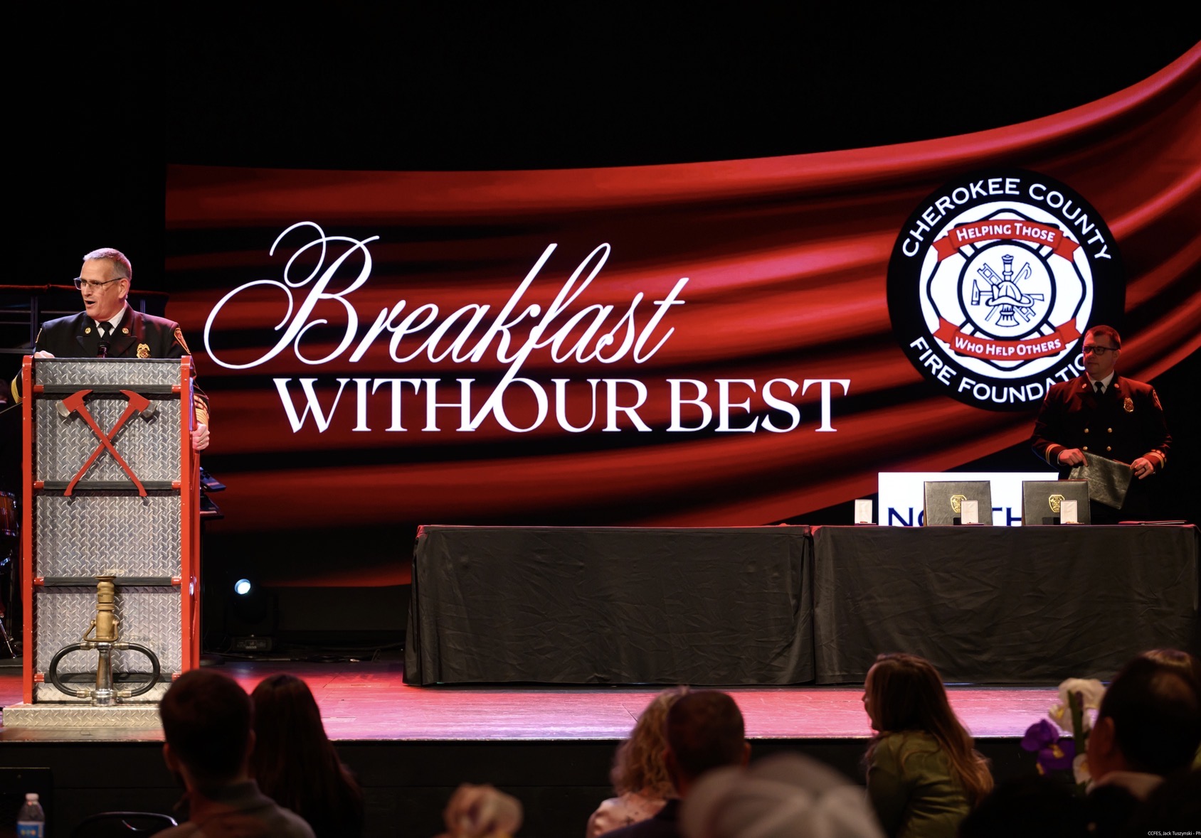 Chief Robinson addresses the audience. 