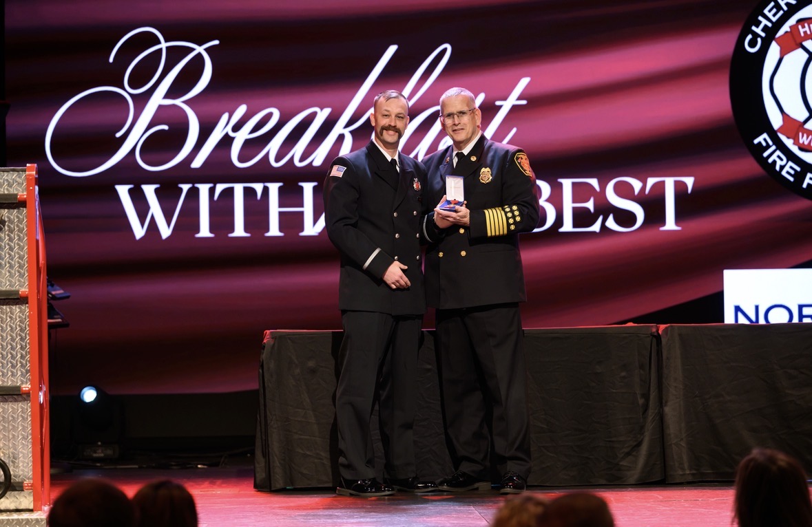Capt. Cody Wilson receives his award. 